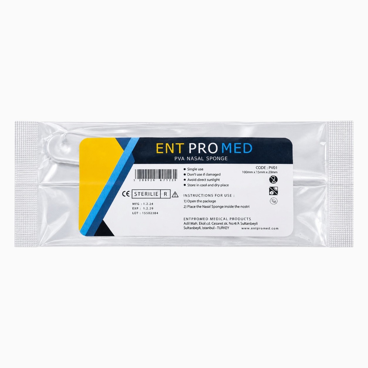 10 Cm Merocil PVA Nasal Pack Brand ENT PRO MED