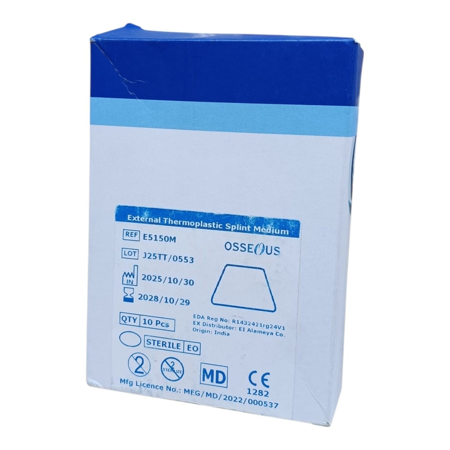 Osseous Thermoplastic external nasal splint ( Box - 10 Pieces ) - Medium