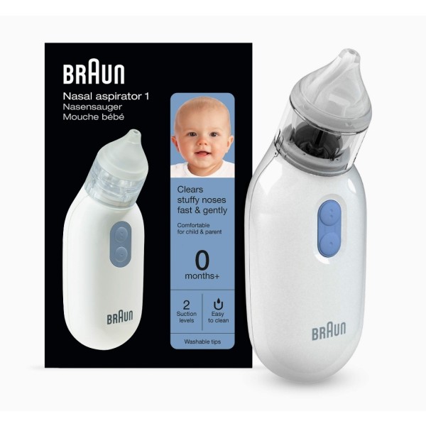 Braun Electric Nasal Aspirator for Babies – Gentle Design with 2 Suction Levels