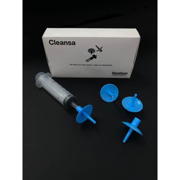 CLEANZA  Ear Wash Syringe 60ml Syringe with 6 Soft Tips - Disposable